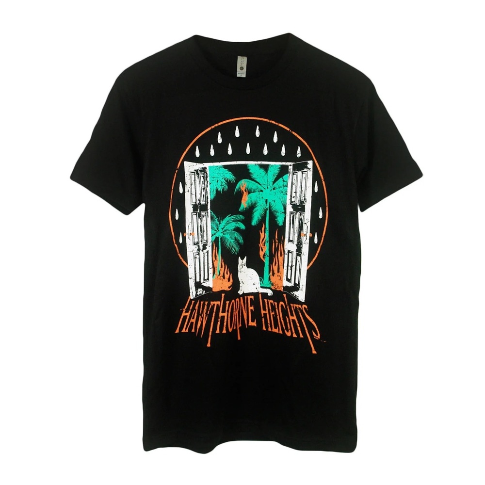 Medium Black Hawthorne Heights Band T-Shirt. Hawthorne Heights Open Door Shirt